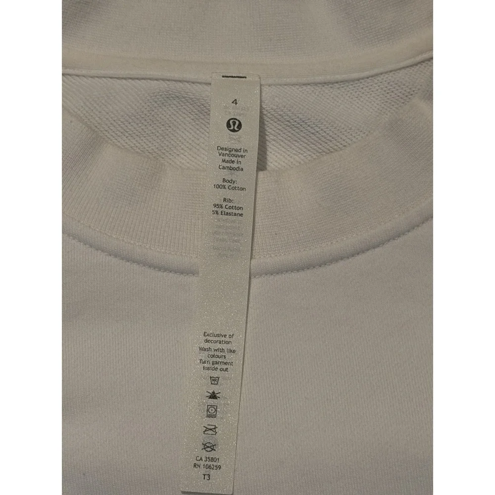 Lululemon Perfectly Oversized Crew Sweatshirt Bright White Size 4